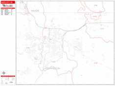 Rapid City Zip Code Wall Map