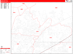 Bartlett Zip Code Wall Map