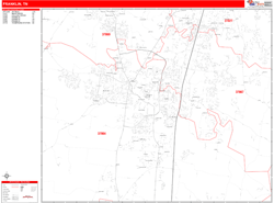 Franklin Zip Code Wall Map