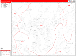 Hendersonville Zip Code Wall Map