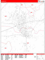 Jackson Zip Code Wall Map