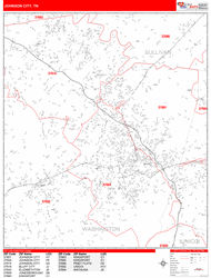 Johnson City Zip Code Wall Map