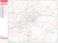 Knoxville Zip Code Wall Map