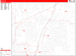 Allen Zip Code Wall Map