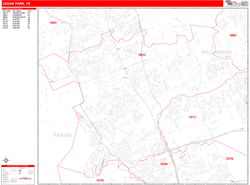 Cedar Park Zip Code Wall Map