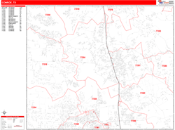 Conroe Zip Code Wall Map