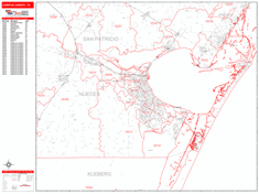 Corpus Christi Zip Code Wall Map