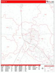 Denton Zip Code Wall Map