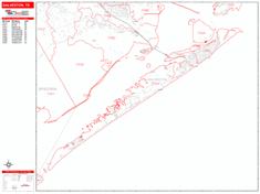 Galveston Zip Code Wall Map