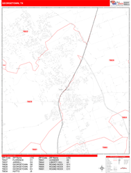 Georgetown  Zip Code Wall Map