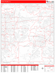 Grand Prairie Zip Code Wall Map