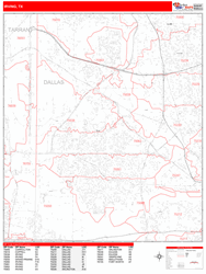 Irving Zip Code Wall Map