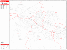 Killeen Zip Code Wall Map