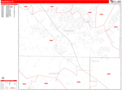 Mansfield Zip Code Wall Map