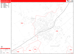 New Braunfels Zip Code Wall Map