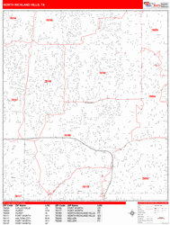 North Richland Hills Zip Code Wall Map