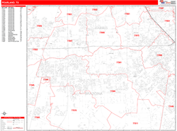 Pearland Zip Code Wall Map