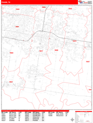 Pharr Zip Code Wall Map