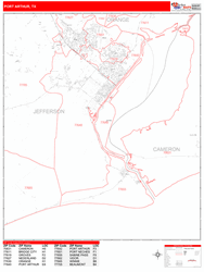 Port Arthur Zip Code Wall Map