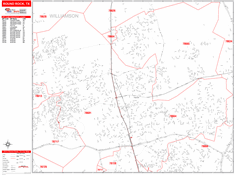 Round Rock Zip Code Wall Map