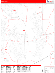 Rowlett Zip Code Wall Map