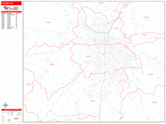 Tyler Zip Code Wall Map