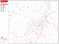 Waco Zip Code Wall Map