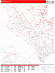 Newport News Zip Code Wall Map