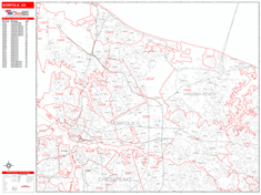 Norfolk Zip Code Wall Map