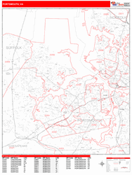 Portsmouth Zip Code Wall Map