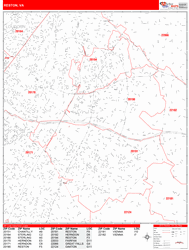 Reston Zip Code Wall Map