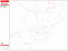 Suffolk Zip Code Wall Map