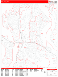 Bellevue Zip Code Wall Map