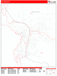 Bellingham Zip Code Wall Map