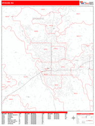 Spokane Zip Code Wall Map