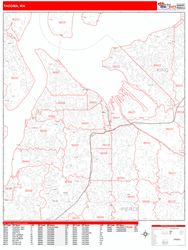 Tacoma Zip Code Wall Map