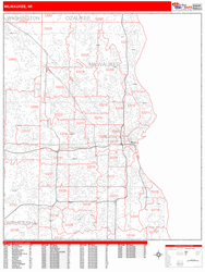 Milwaukee Zip Code Wall Map