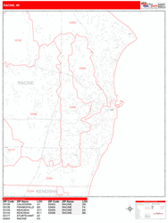 Racine Zip Code Wall Map