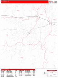 Waukesha Zip Code Wall Map