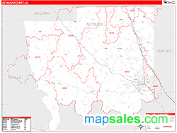 Autauga County, AL Wall Map