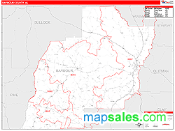 Barbour County, AL Zip Code Wall Map