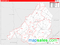 Blount County, AL Zip Code Wall Map