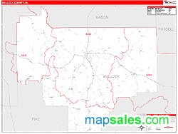 Bullock County, AL Zip Code Wall Map