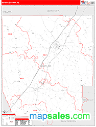Butler County, AL Zip Code Wall Map