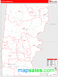 Choctaw County, AL Zip Code Wall Map