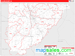 Cullman County, AL Zip Code Wall Map