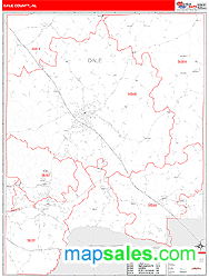 Dale County, AL Zip Code Wall Map