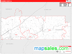 Escambia County, AL Wall Map