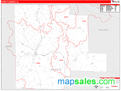 Fayette County, AL Zip Code Wall Map