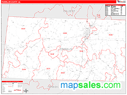 Franklin County, AL Zip Code Wall Map